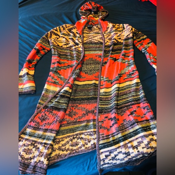 WETSEAL HOODED LONG CARDIGAN SWEATER - Picture 5 of 6